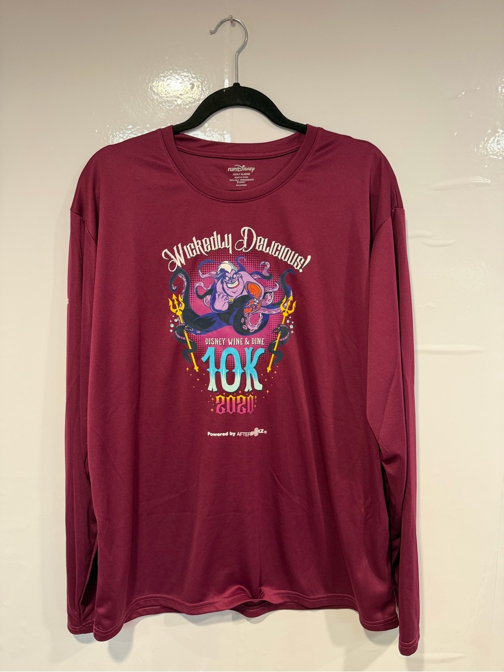 Disney‎ Wine & Dine 'Wickedly Delicious' Ursula 10K Long Sleeve Tee - Burgundy